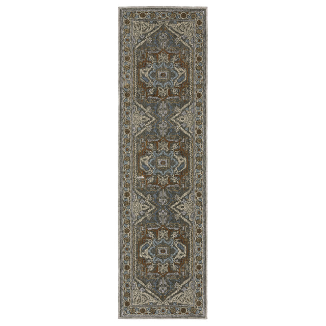 Oriental Weavers Sphinx Ellington Ell05 Grey/ Multi Rug - 2'3"x7'6" runner view