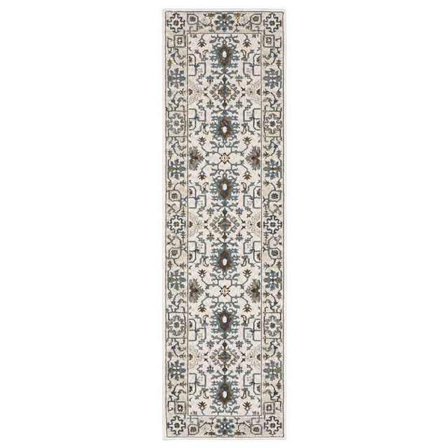 Oriental Weavers Sphinx Ellington Ell10 Ivory/ Blue Rug - 2'3"x7'6" runner view
