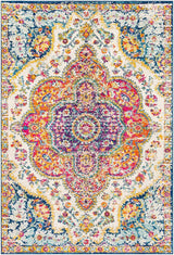 Surya Elaziz Elz-2335 Fuchsia, Mustard, Dark Blue, Sky Blue, Gray, Orange Rug.