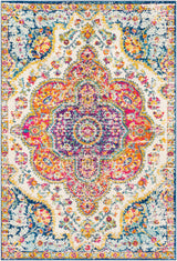 Surya Elaziz Elz-2335 Fuchsia, Mustard, Dark Blue, Sky Blue, Gray, Orange Rug.