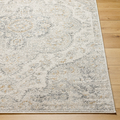 Surya Elaziz Elz-2371 Cream, Light Beige, Medium Gray, Charcoal, Amber, Blue Area Rug