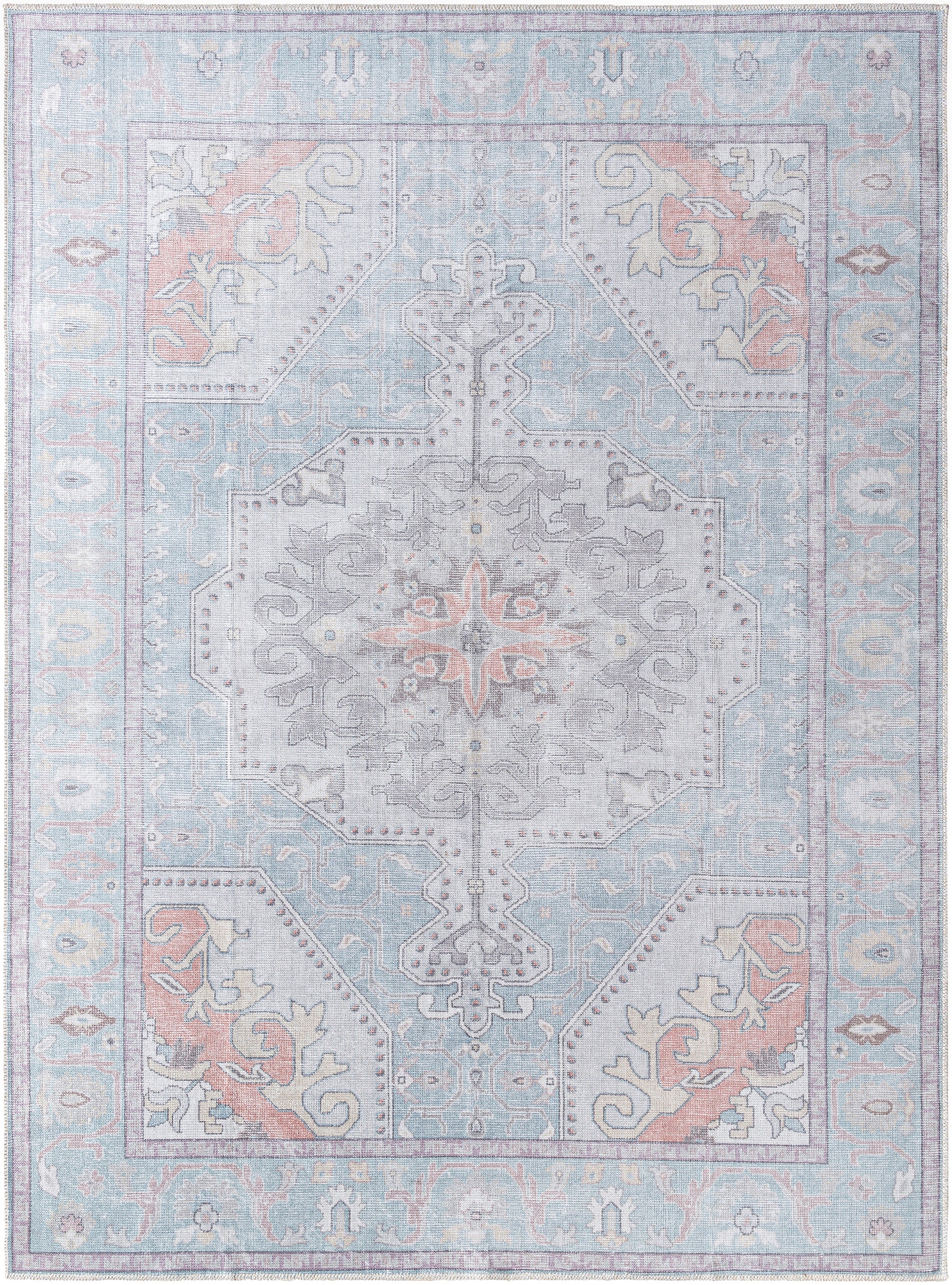 Surya Embrace Ema-2307 Silver, Light Grey, Metallic - Silver, Light Silver Area Rug