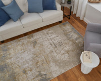 Feizy Aura Aur39Lnf Ivory/Brown/Gray Area Rug