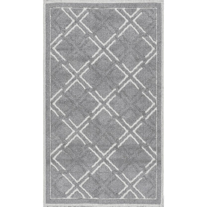 Nuloom Sheridan Textured Diamond Psko01A Gray Area Rug