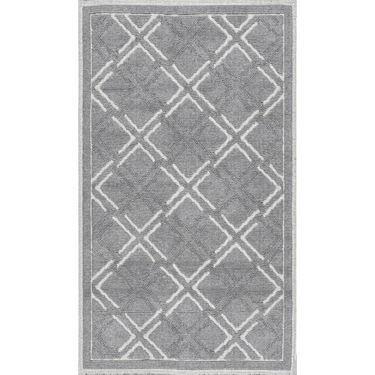 Nuloom Sheridan Textured Diamond Psko01A Gray Area Rug