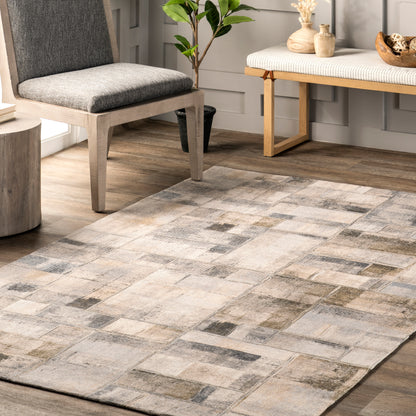 Nuloom Manon Abstract Blocks Svwi04A Gray Area Rug