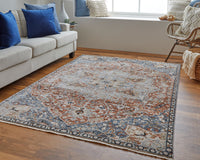 Feizy Kaia Kai39Hxf Orange/Ivory/Blue Area Rug