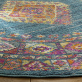 Safavieh Madison 6'-7" x 6'-7" Rug in Light Blue / Orange