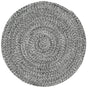 Safavieh Braided 3'-0" x 3'-0" Rug in Ivory / Black