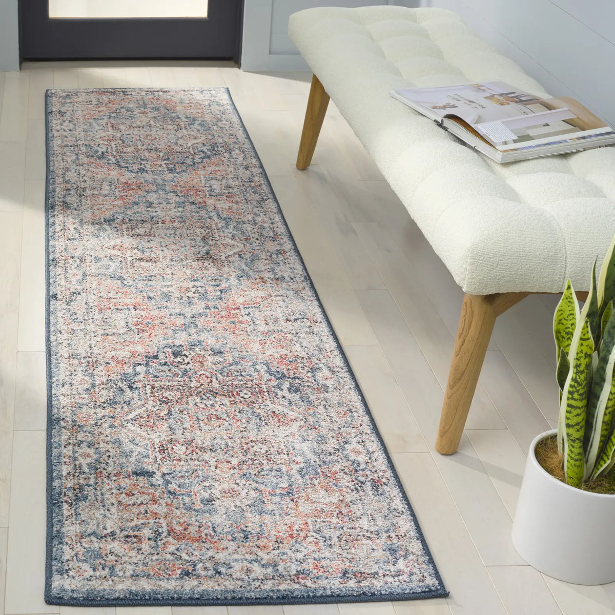 Safavieh Vintage Tabriz 2'-0" x 8'-0" Rug in Blue / Rust
