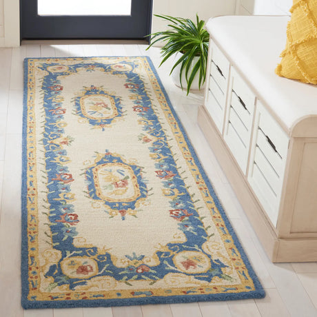 Safavieh Micro-Loop 2'-3" x 7'-0" Rug in Cream / Blue