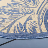 Safavieh Courtyard 5'-3" x 5'-3" Rug in Natural / Blue