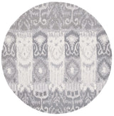Safavieh Ikat 6'-0" x 6'-0" Rug in Grey / Ivory