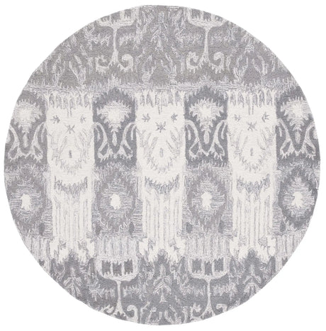 Safavieh Ikat 6'-0" x 6'-0" Rug in Grey / Ivory