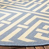 Safavieh Courtyard 5'-3" x 5'-3" Rug in Blue / Bone