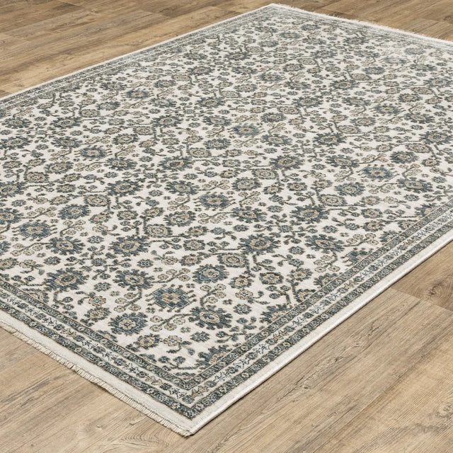 Oriental Weavers Sphinx ECHO ECH06 Ivory Floral Rugs - angle detail