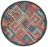 Safavieh Journey 6'-7" x 6'-7" Rug in Charcoal / Red