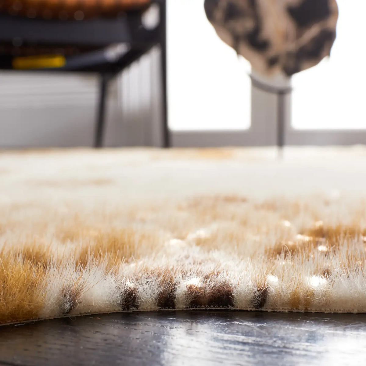 Safavieh Faux Cowhide 5'-0" x 6'-5" Rug in Beige / Dark Brown