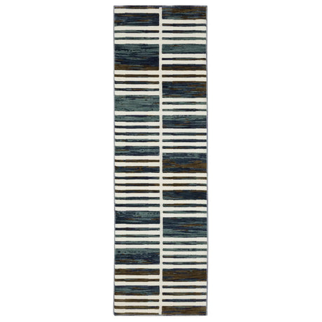 Oriental Weavers Sphinx Reed Re05A Ivory/ Blue Rug - runner