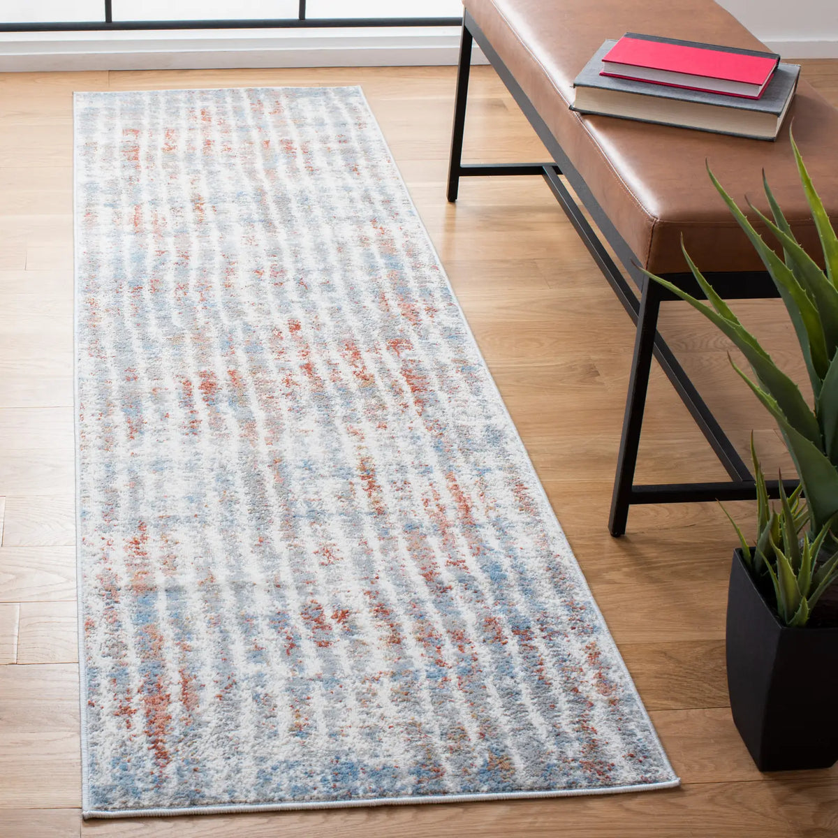 Safavieh Amelia 2'-3" x 8'-0" Rug in Grey / Rust