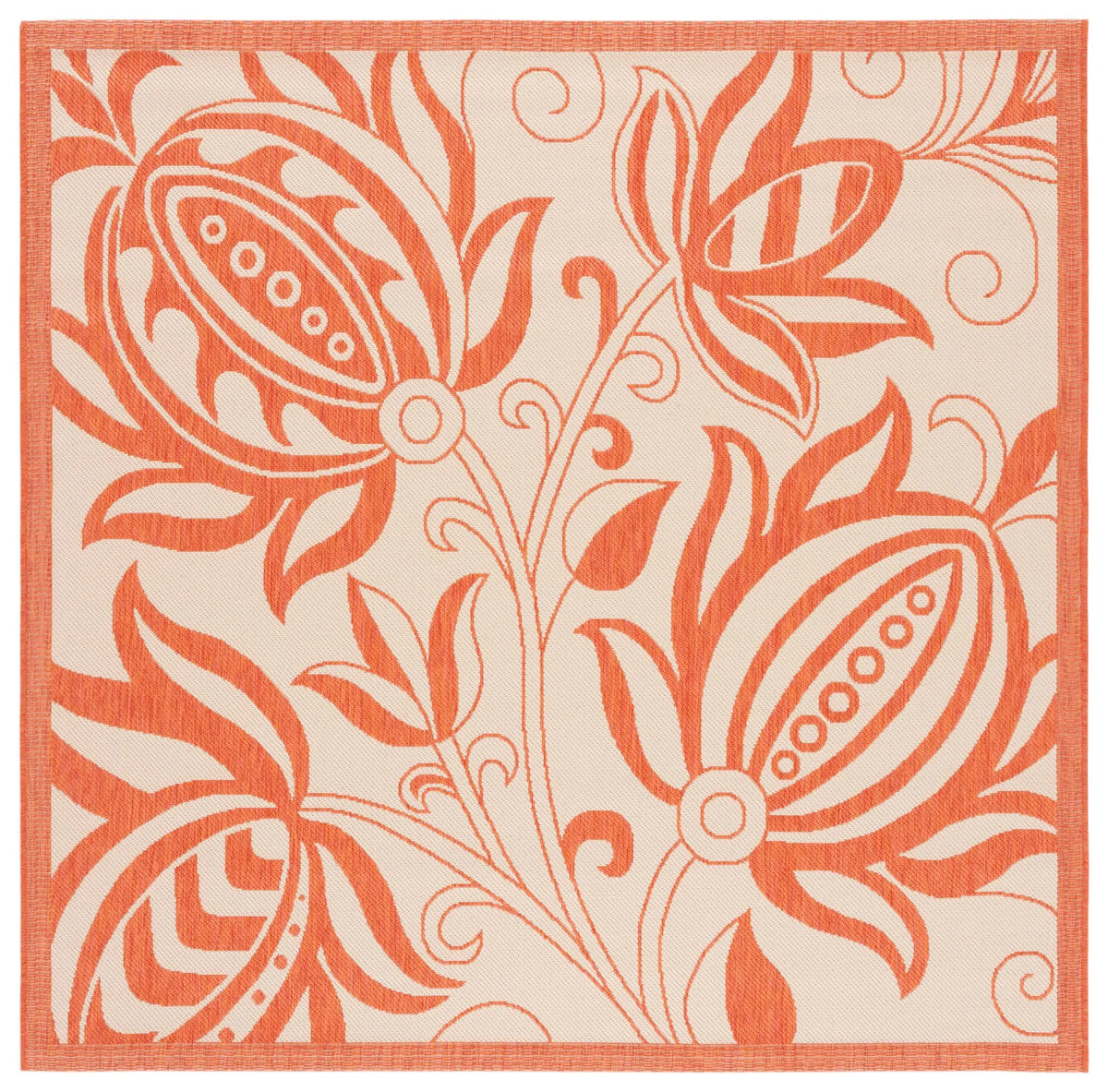 Safavieh Courtyard 6'-7" x 6'-7" Rug in Natural / Terra