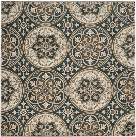 Safavieh Lyndhurst 8'-0" x 8'-0" Rug in Slate Blue / Beige