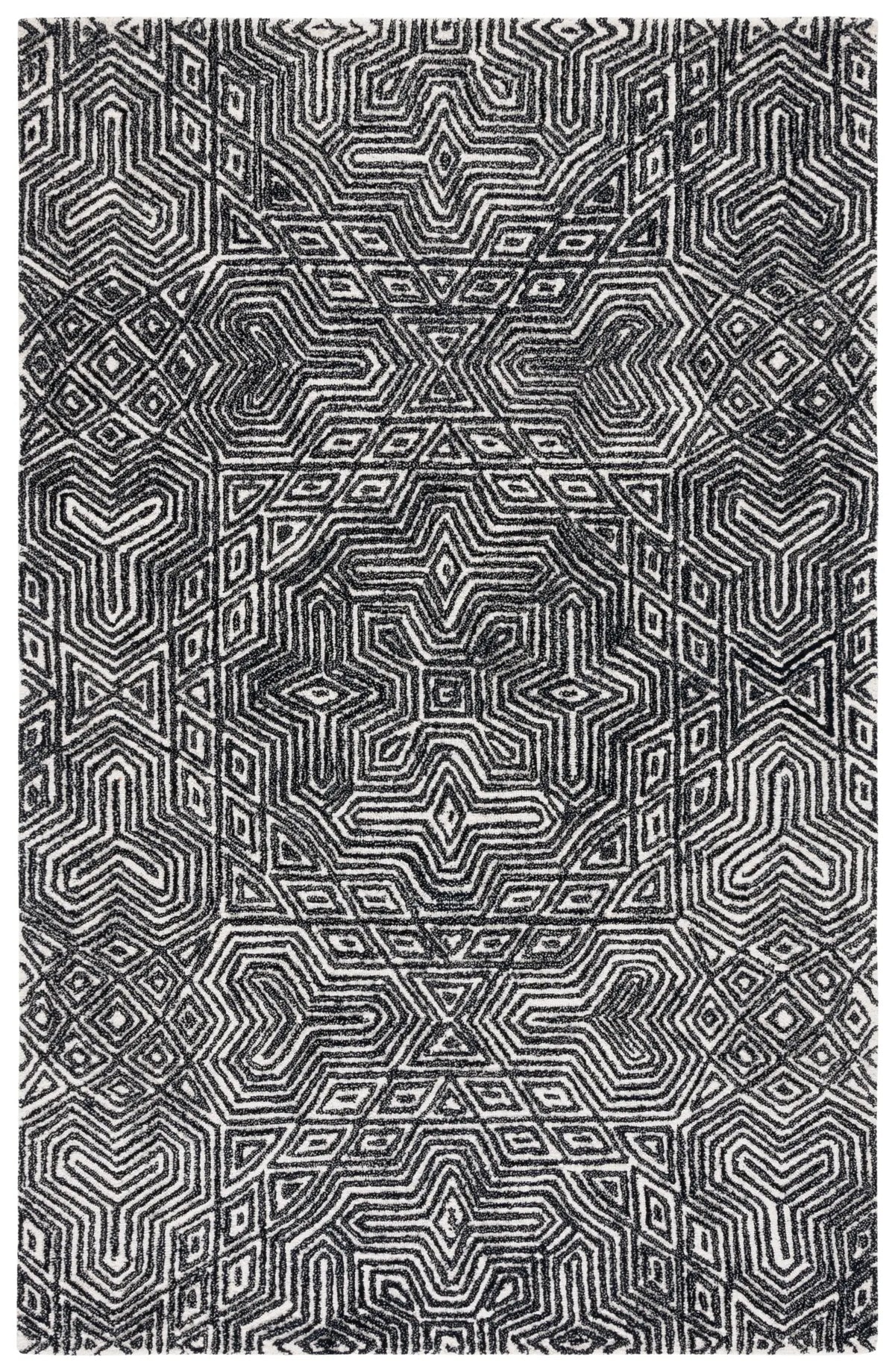 Safavieh Micro-Loop 4'-0" x 6'-0" Rug in Ivory / Black
