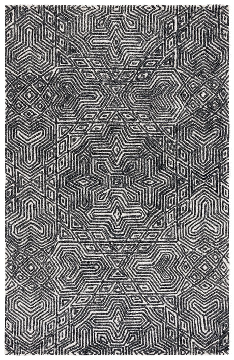 Safavieh Micro-Loop 4'-0" x 6'-0" Rug in Ivory / Black