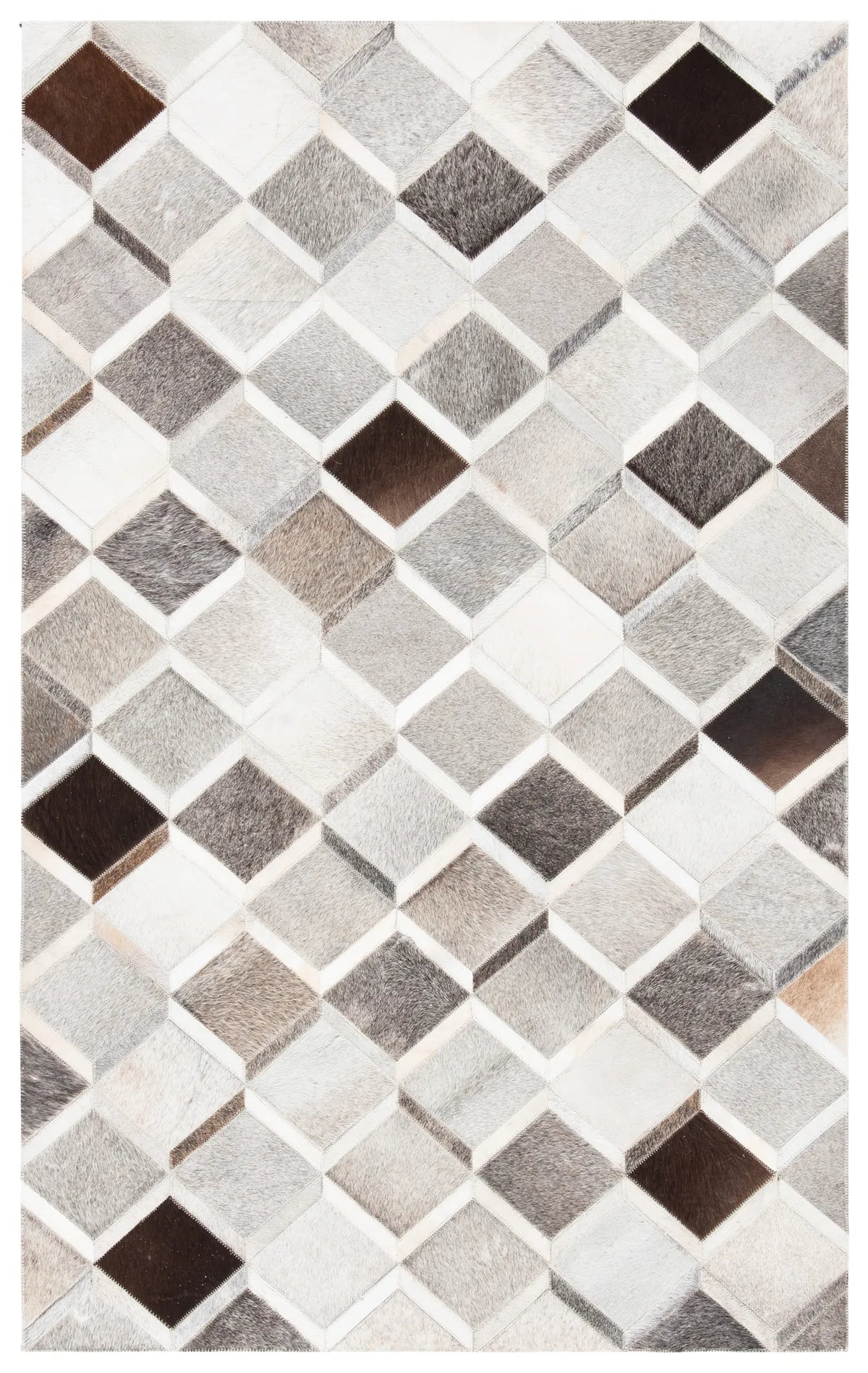 Safavieh Studio Leather 3'-0" x 5'-0" Rug in Ivory / Grey