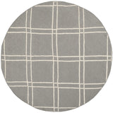 Safavieh Dhurries 6'-0" x 6'-0" Rug in Grey / Ivory