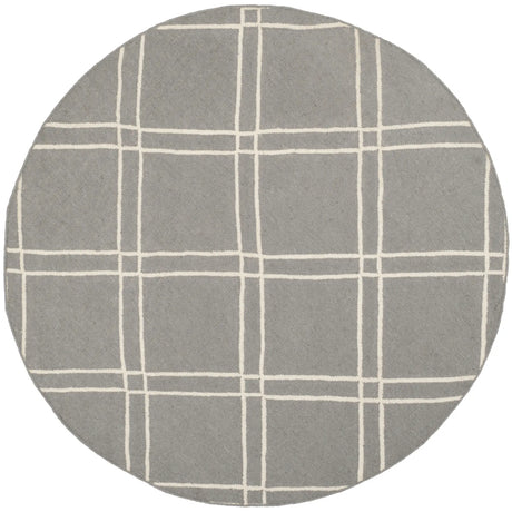 Safavieh Dhurries 6'-0" x 6'-0" Rug in Grey / Ivory