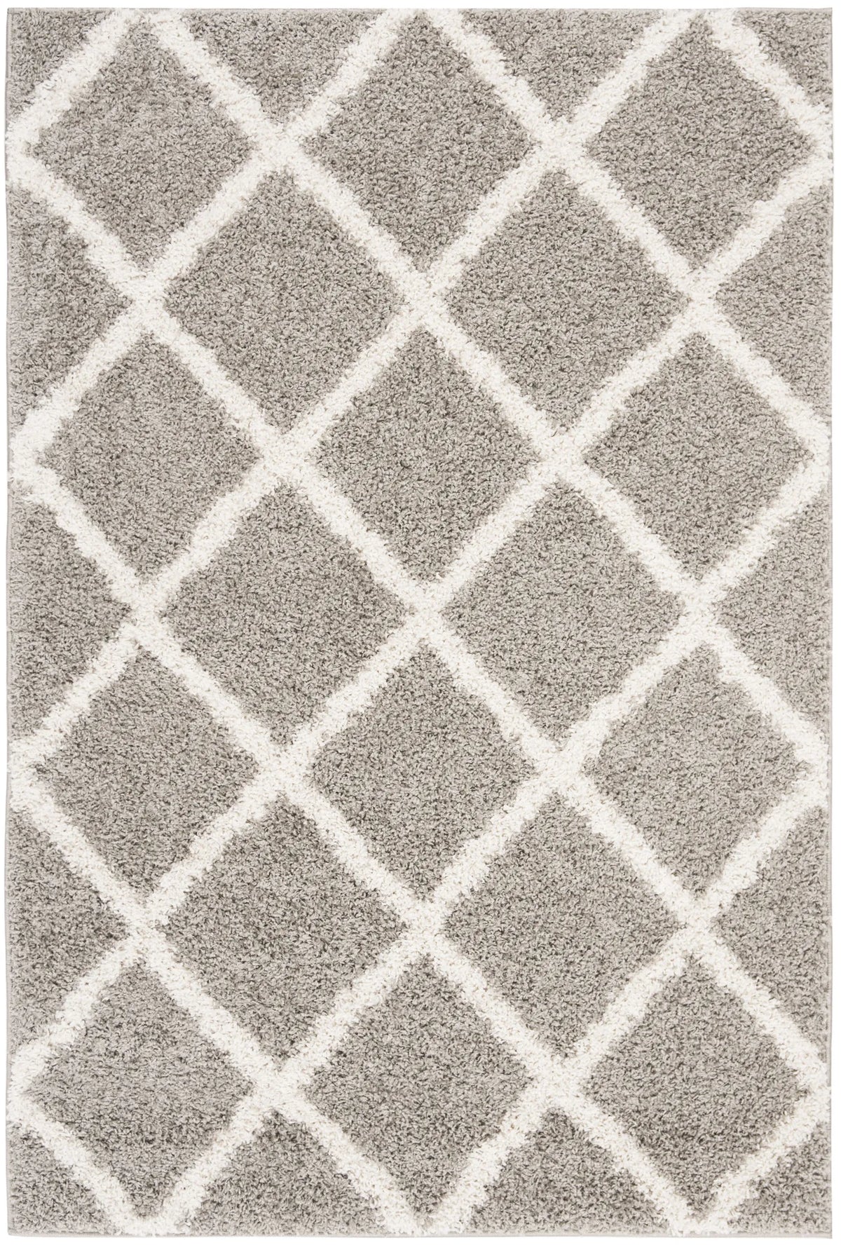 Safavieh New York Shag 3'-0" x 5'-0" Rug in Grey / Ivory
