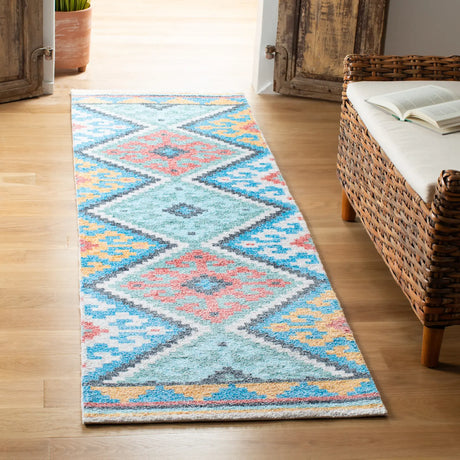 Safavieh Saffron 2'-3" x 8'-0" Rug in Blue / Aqua