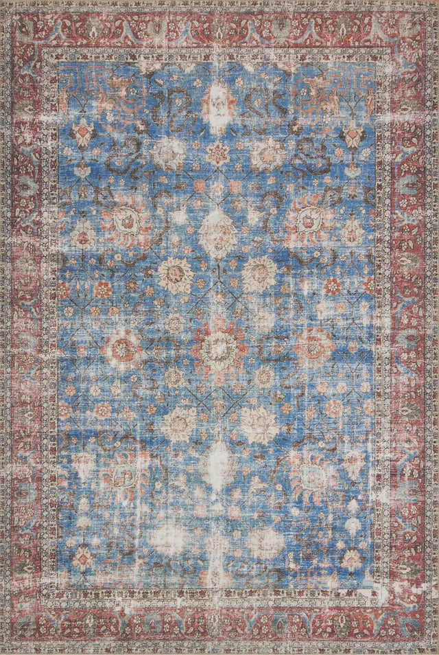 Loloi Loren Lq-01 Blue / Brick Rugs - main flat