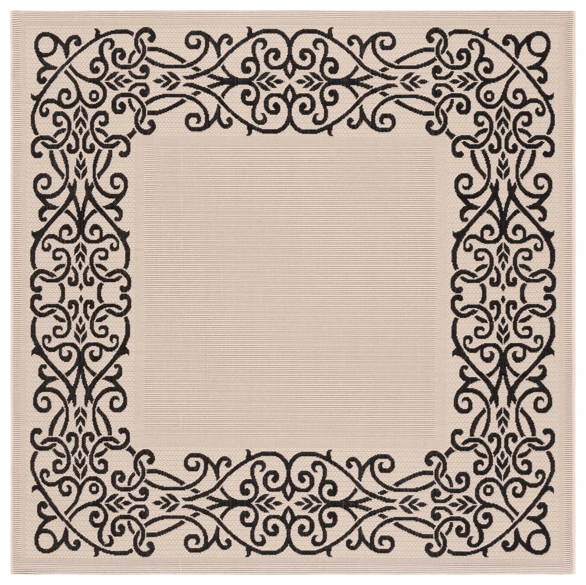 Safavieh Courtyard 6'-7" x 6'-7" Rug in Sand / Black