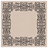 Safavieh Courtyard 6'-7" x 6'-7" Rug in Sand / Black