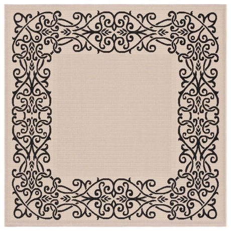 Safavieh Courtyard 6'-7" x 6'-7" Rug in Sand / Black