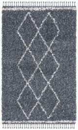 Safavieh Pro Lux Shag 400 4'-0" x 6'-0" Rug in Blue / Creme