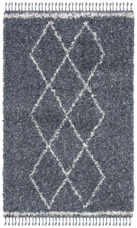 Safavieh Pro Lux Shag 400 4'-0" x 6'-0" Rug in Blue / Creme