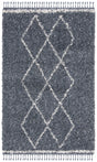 Safavieh Pro Lux Shag 400 4'-0" x 6'-0" Rug in Blue / Creme