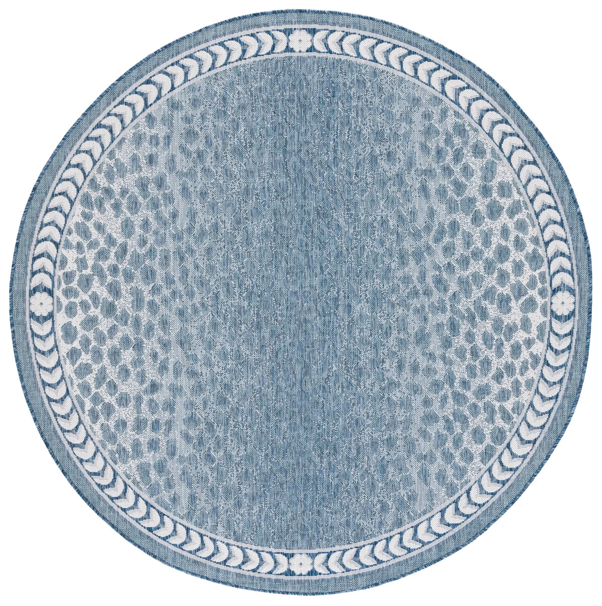 Safavieh Courtyard 6'-7" x 6'-7" Rug in Blue / Ivory