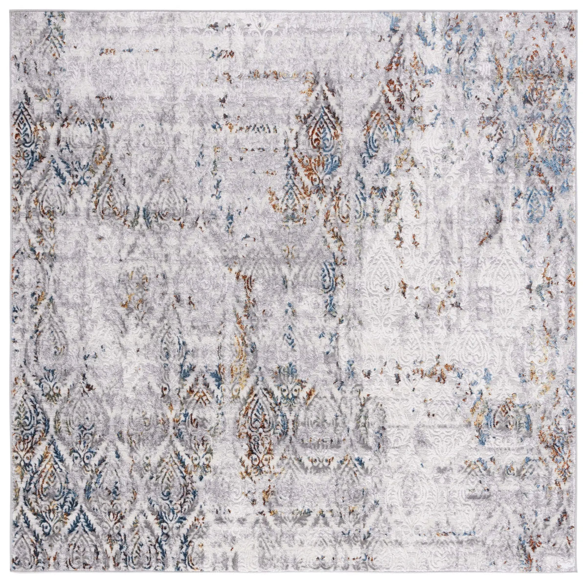 Safavieh Amelia 6'-7" x 6'-7" Rug in Grey / Blue Gold