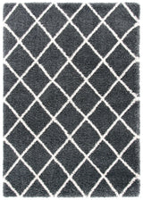 Safavieh Hudson Shag 4'-0" x 6'-0" Rug in Dark Grey / Ivory