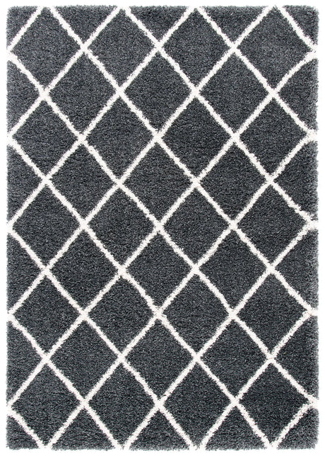 Safavieh Hudson Shag 4'-0" x 6'-0" Rug in Dark Grey / Ivory