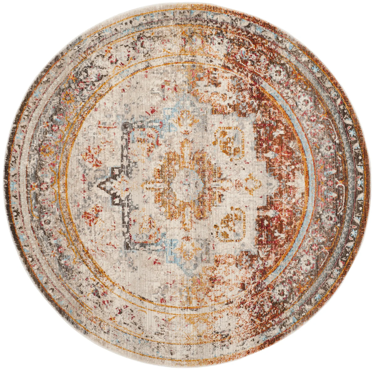 Safavieh Vintage Persian 5'-0" x 5'-0" Rug in Cream / Multi