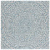 Safavieh Courtyard 6'-7" x 6'-7" Rug in Light Grey / Aqua
