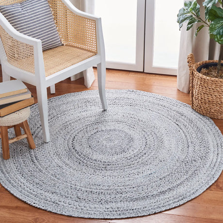 Safavieh Braided 5'-0" x 5'-0" Rug in Silver