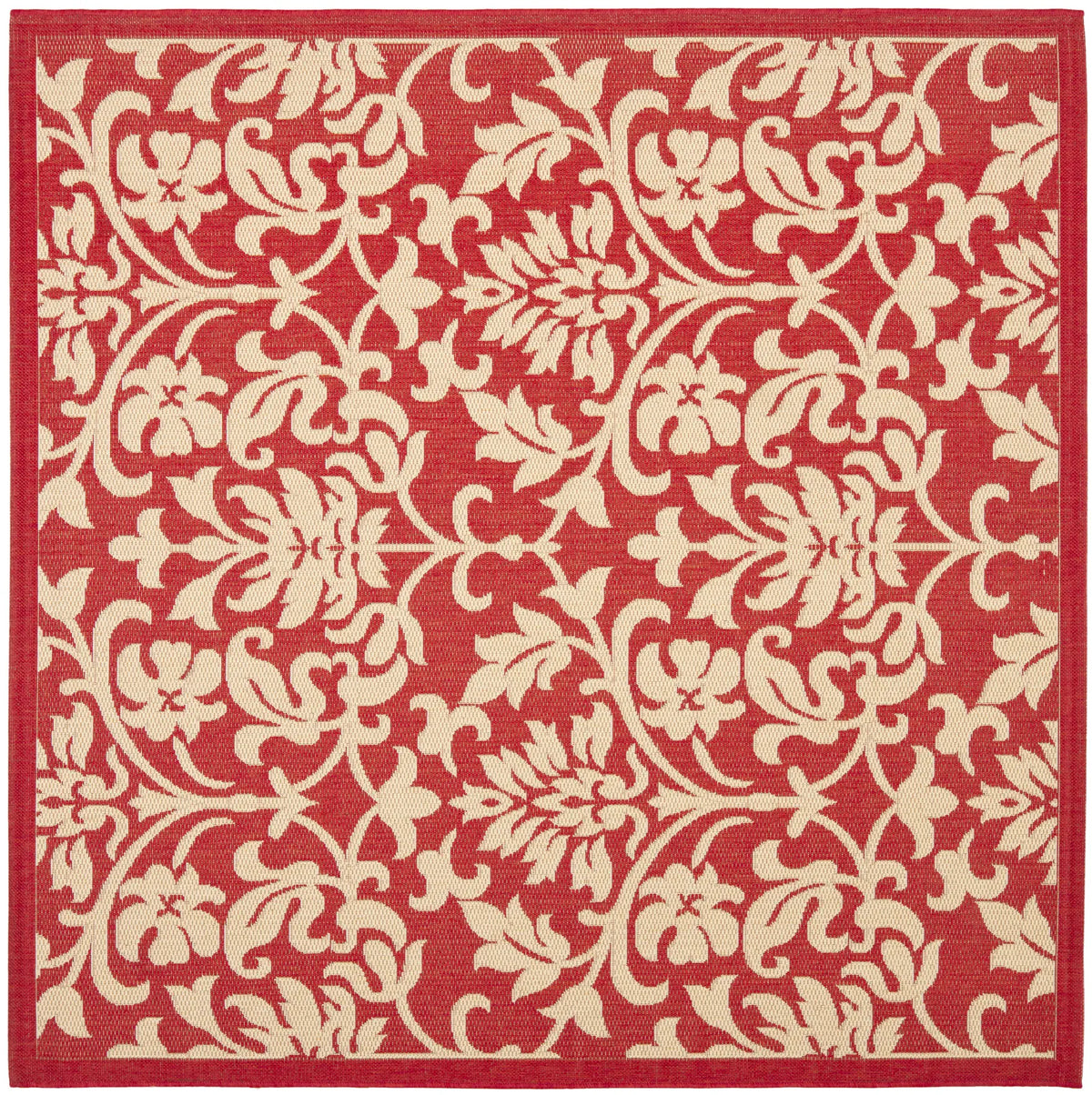 Safavieh Courtyard 6'-7" x 6'-7" Rug in Red / Natural