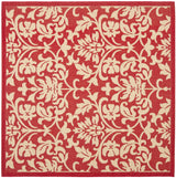 Safavieh Courtyard 6'-7" x 6'-7" Rug in Red / Natural