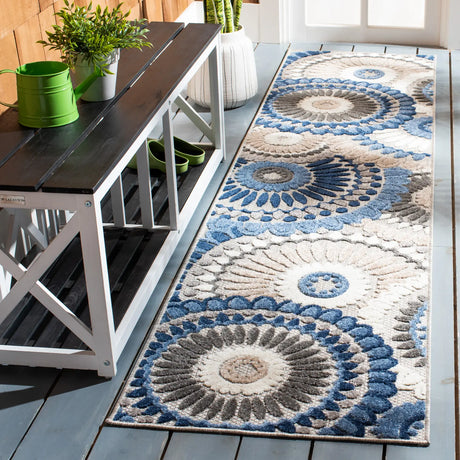 Safavieh Cabana 2'-2" x 11'-0" Rug in Grey / Blue